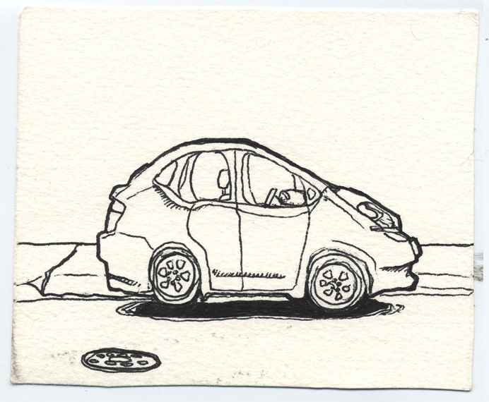 Drawing of a Toyota Prius