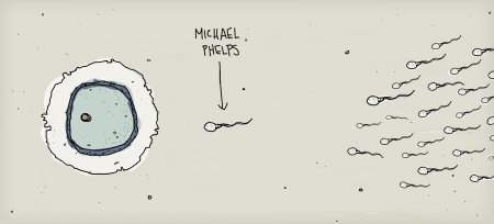 Michael Phelps sperm cartoon by Patrick Moberg